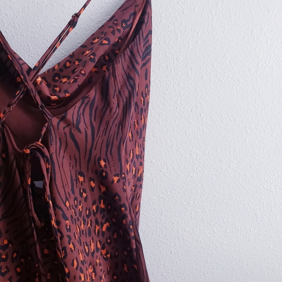 ASTR The Label Gaia Brown Animal Slip Midi Dress - Picture 8 of 10